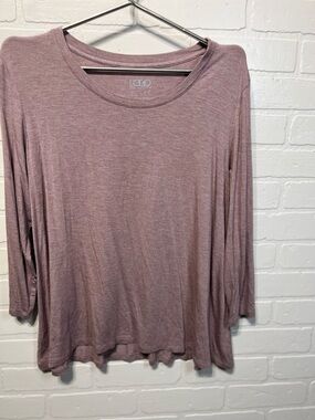 LOGO by Lori Goldstein Mauve Long-Sleeve Layering Tee